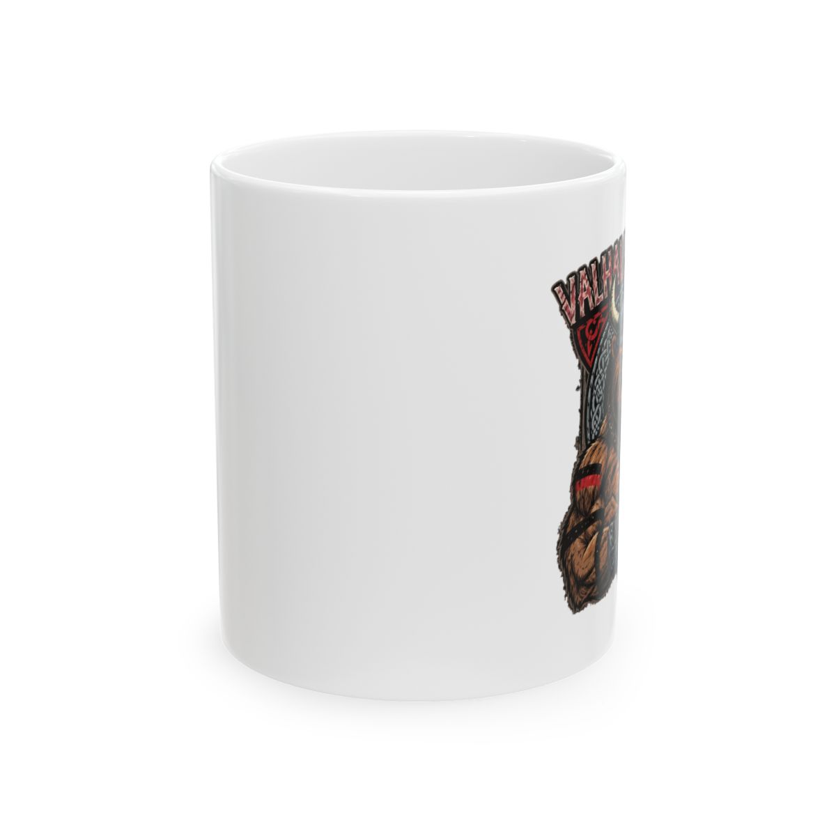 Valhalla Awaits Viking Berserker Warrior Bear Mug - Norse Gamer Gift - alternate angle 1, merchandise