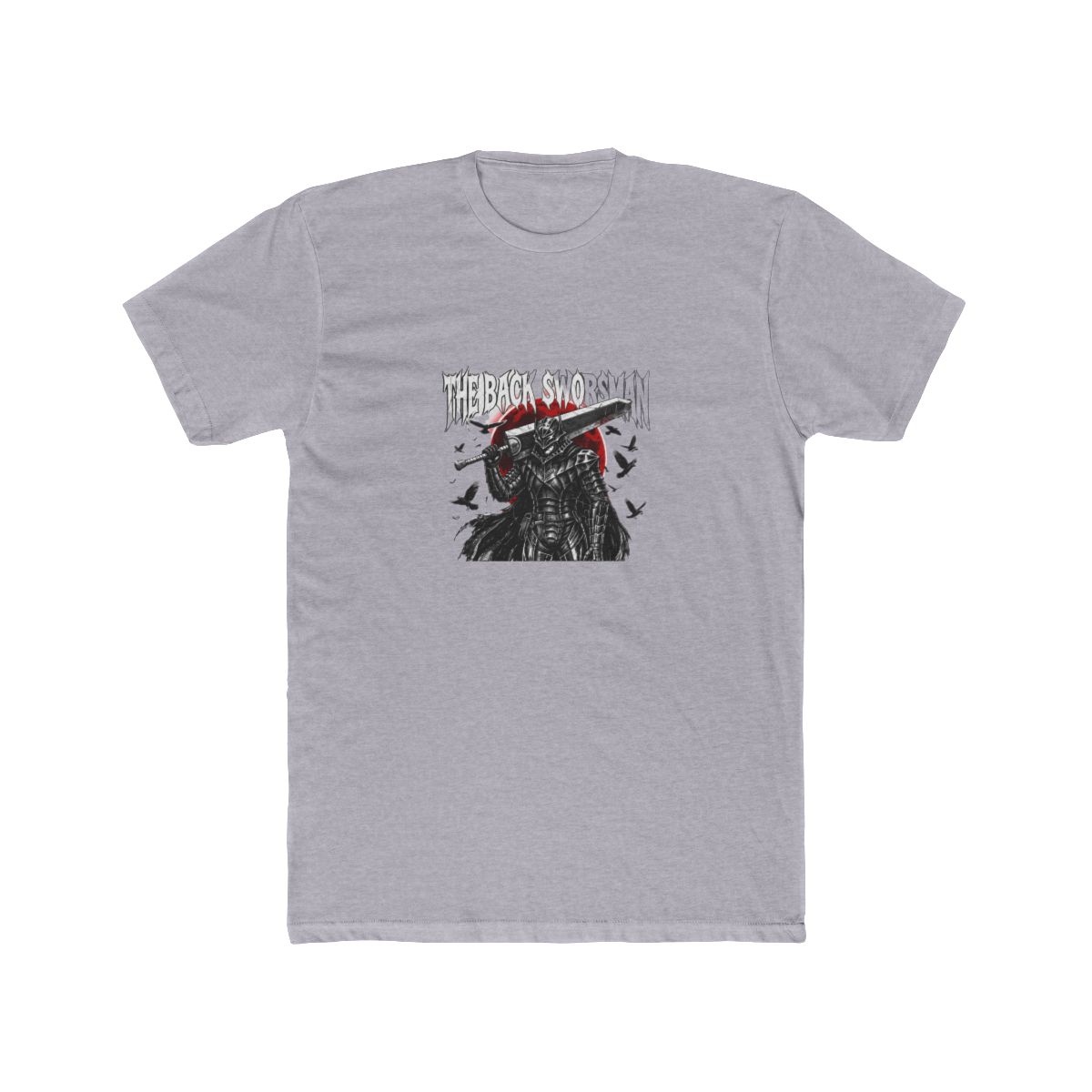 Black T Shirt with a graphic of an armored warrior wielding a large sword, set against a red circle. The text "THE BACK-SWORSMAN" is above the warrior. The shirt also has the text "DEATH ANGEL MERCH... - alternate angle 5, merchandise