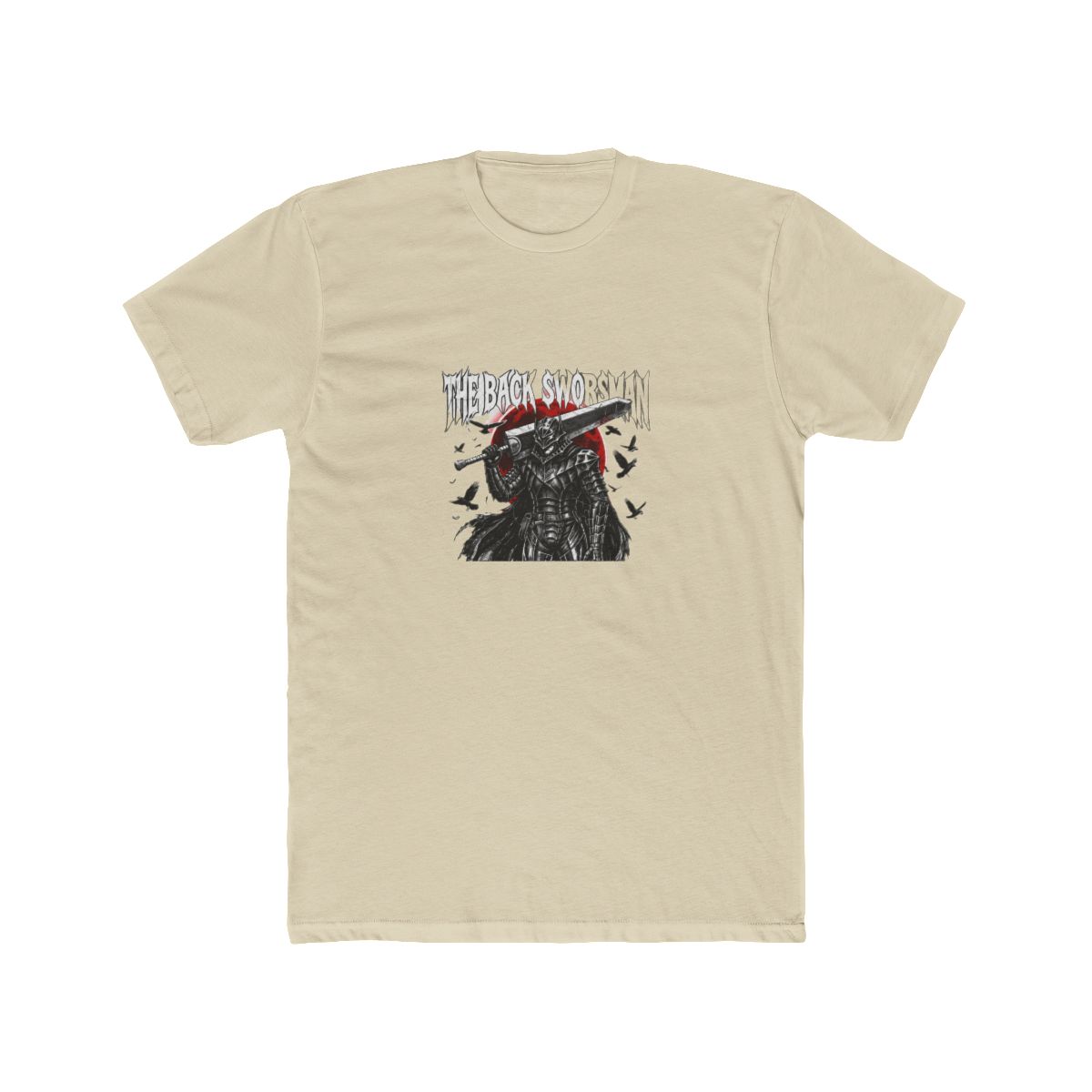 Black T Shirt with a graphic of an armored warrior wielding a large sword, set against a red circle. The text "THE BACK-SWORSMAN" is above the warrior. The shirt also has the text "DEATH ANGEL MERCH... - alternate angle 4, merchandise