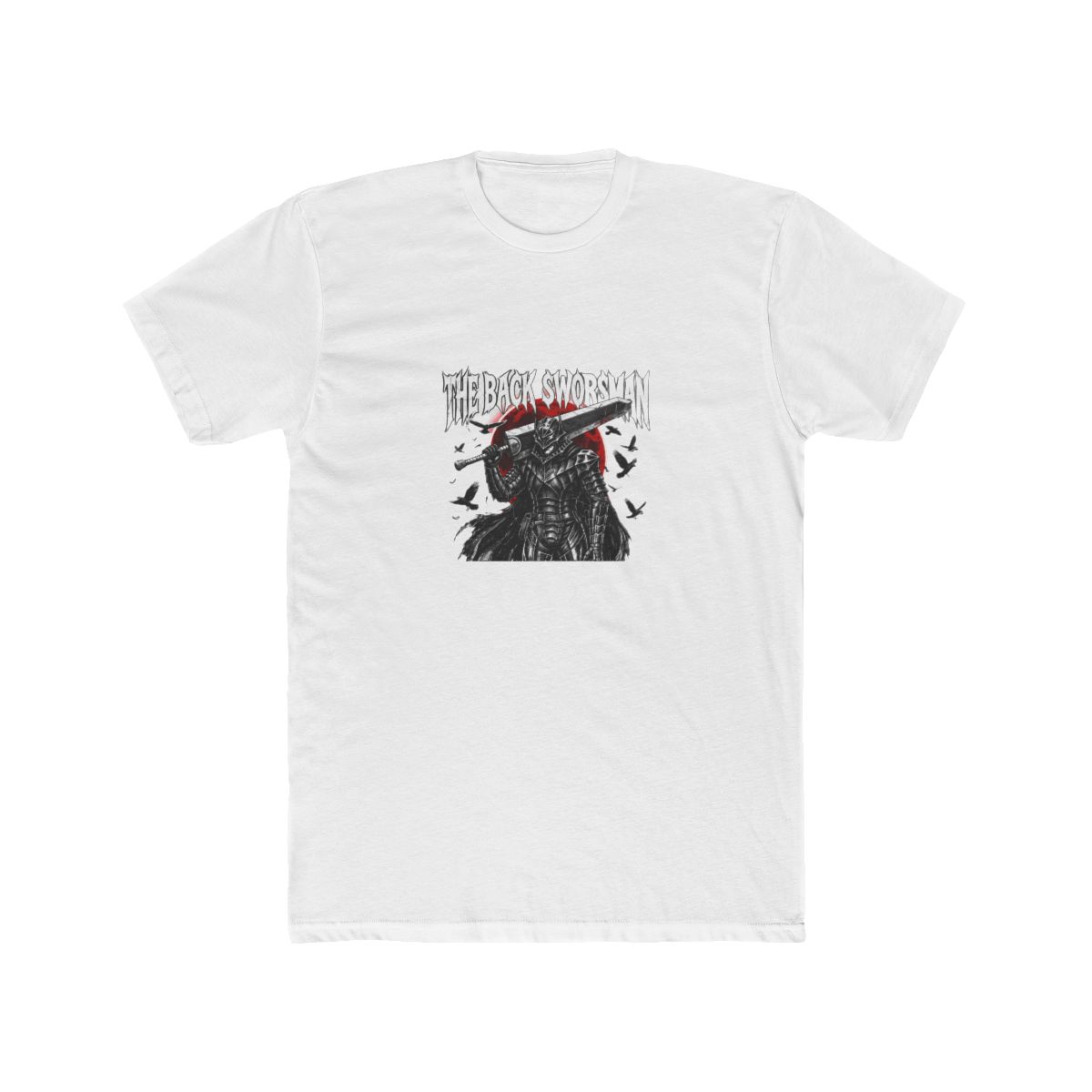 Black T Shirt with a graphic of an armored warrior wielding a large sword, set against a red circle. The text "THE BACK-SWORSMAN" is above the warrior. The shirt also has the text "DEATH ANGEL MERCH... - alternate angle 2, merchandise