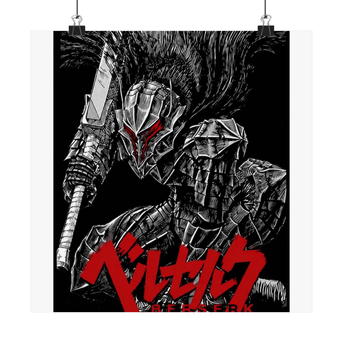 lugEMa Classic Anime Berserk Poster Black And White Retro Posters Art Painting Decor Wall Posters Bedroom Gym Decorative Gift 12x18inch(30x45cm) - alternate angle 2, merchandise