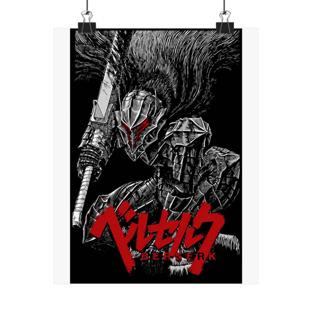 lugEMa Classic Anime Berserk Poster Black And White Retro Posters Art Painting Decor Wall Posters Bedroom Gym Decorative Gift 12x18inch(30x45cm) - alternate angle 5, merchandise