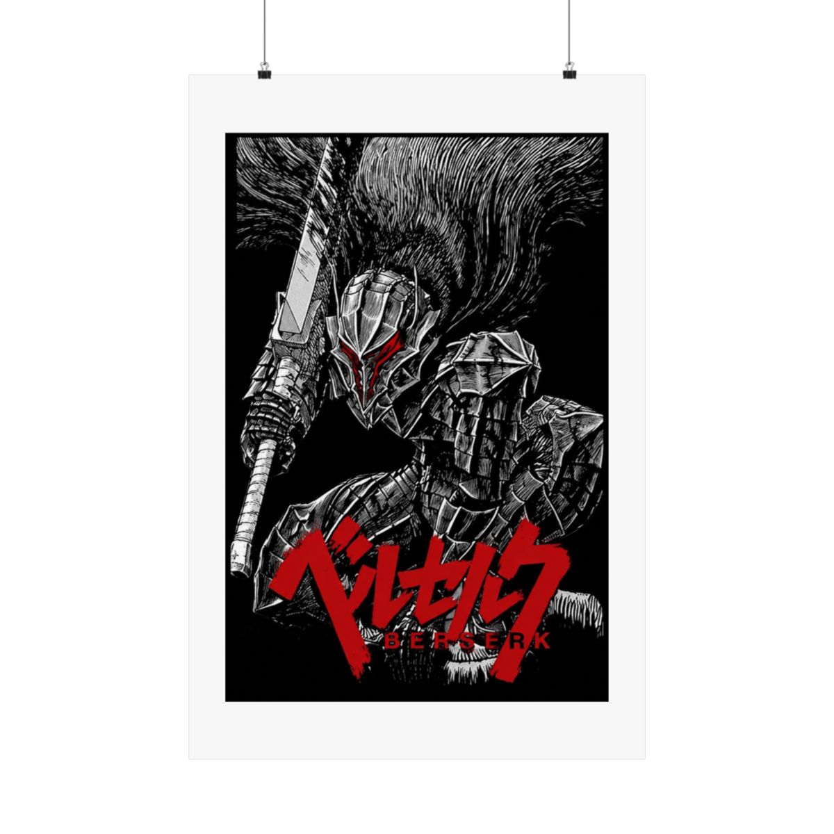 lugEMa Classic Anime Berserk Poster Black And White Retro Posters Art Painting Decor Wall Posters Bedroom Gym Decorative Gift 12x18inch(30x45cm) - alternate angle 4, merchandise