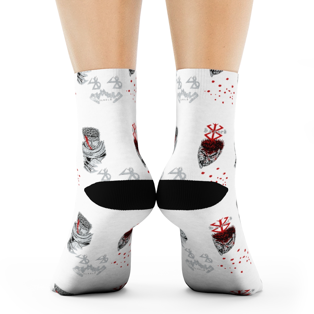 Berserk Socks Guts Inspired Designs Adult Mid Calf Crew Socks 2 Pair Fits Shoe Size 8-12 - Official Accessories merchandise