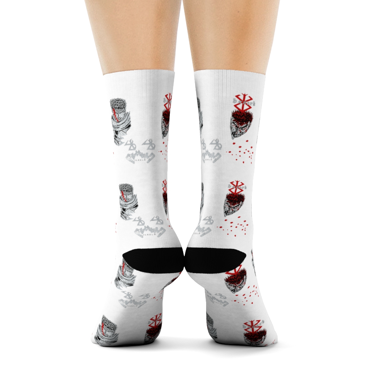 Berserk Socks Guts Inspired Designs Adult Mid Calf Crew Socks 2 Pair Fits Shoe Size 8-12 - alternate angle 2, merchandise