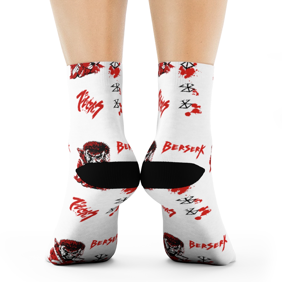 Berserk Guts Symbol Anime Manga Adult Knit Crew Socks 2 Pair Fits Shoe sizes 8-12 - Official Accessories merchandise