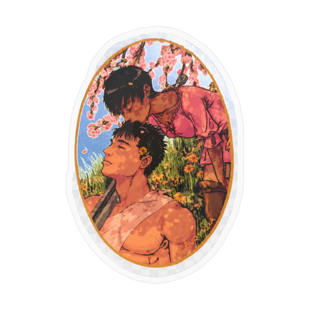 After the Battle Cameo Sticker - Clear matte vinyl decal - Waterproof, UV-Proof, Dishwasher safe - Casca and Guts Kiss