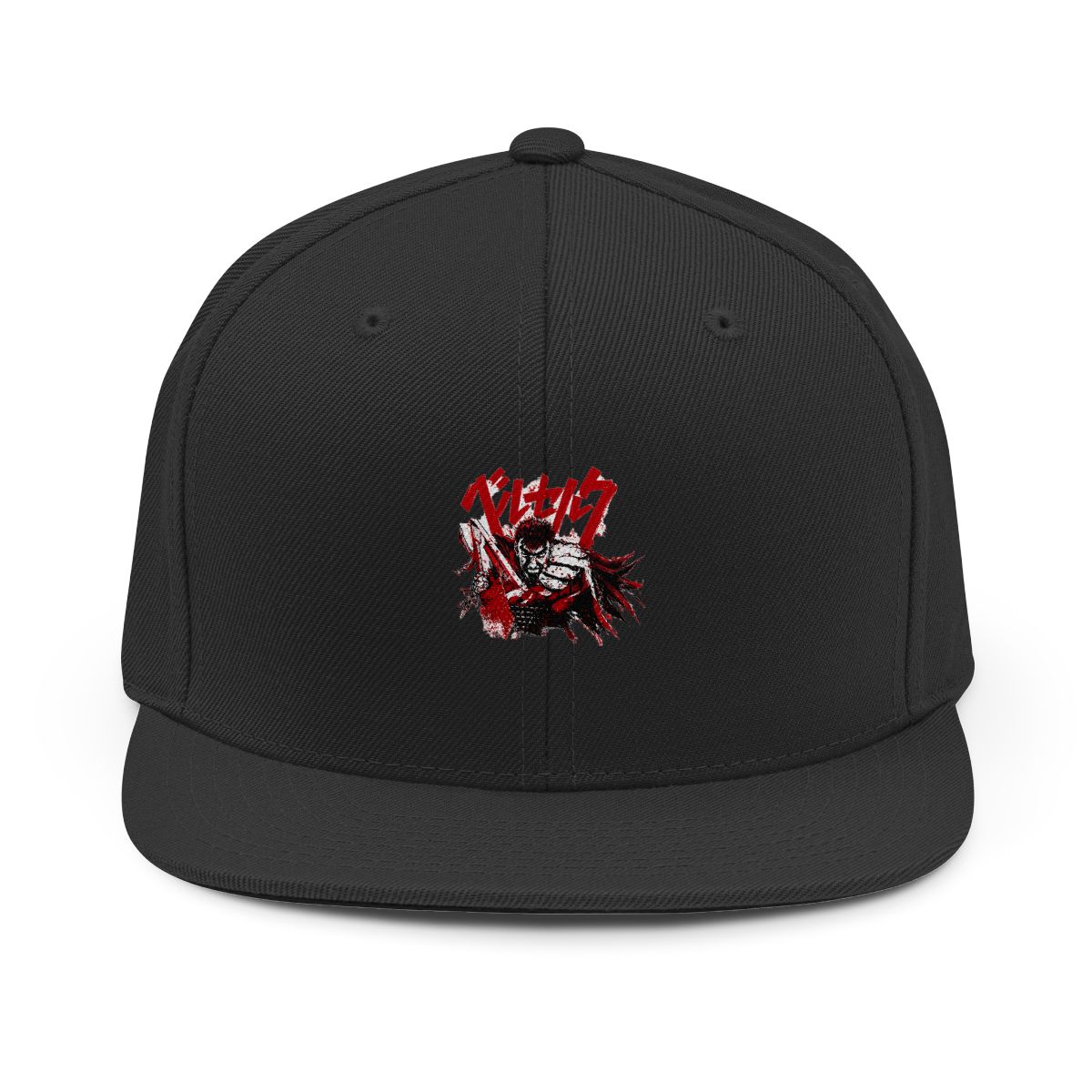 Bioworld Berserk Hat Anime Manga Guts Logo Precurve Bill Snapback Hat Cap Black - alternate angle 2, merchandise