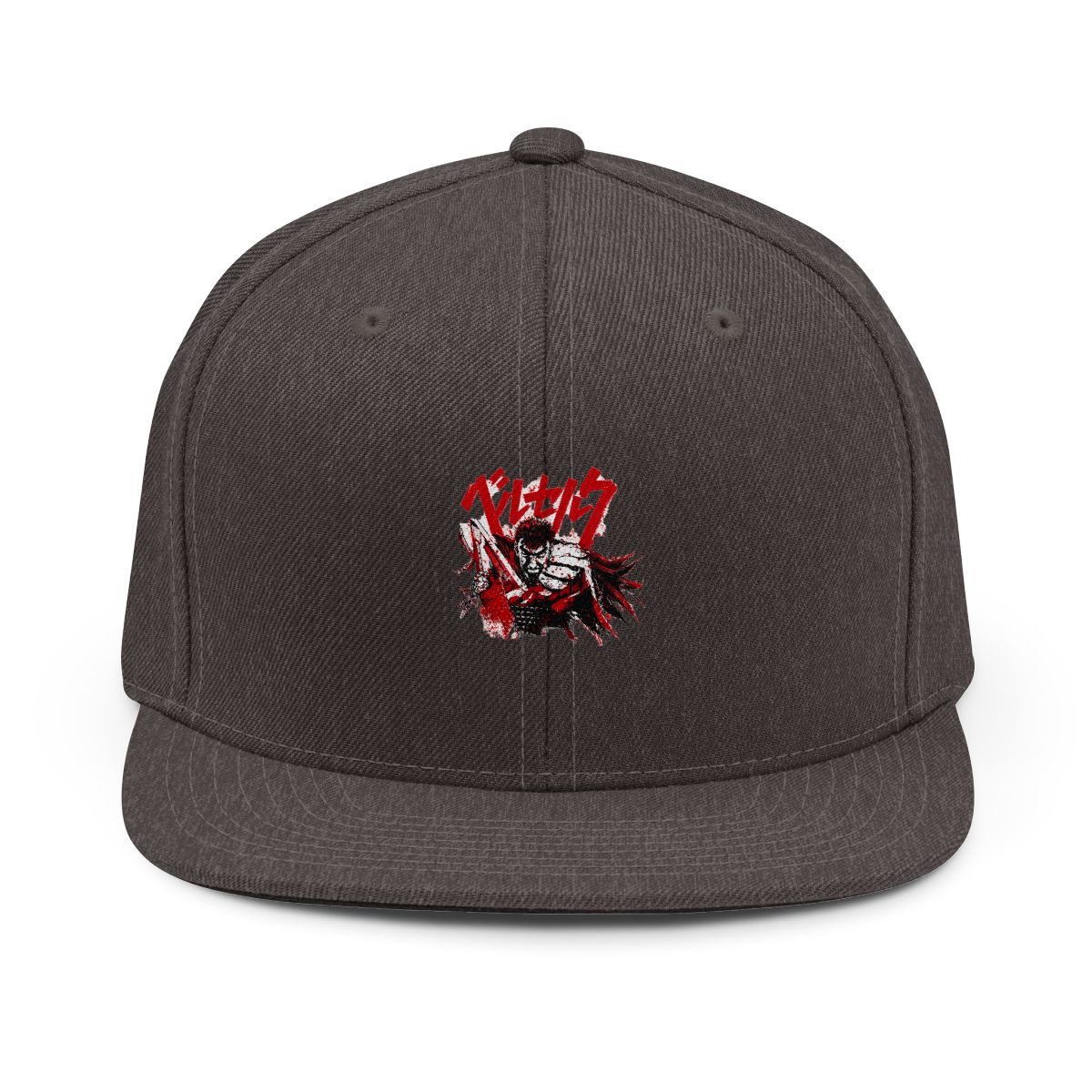 Bioworld Berserk Hat Anime Manga Guts Logo Precurve Bill Snapback Hat Cap Black - alternate angle 1, merchandise
