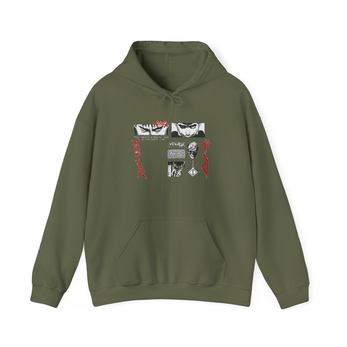 Berserk Anime Hoodie, Guts Manga Graphic Hoodie, Vintage Washed Streetwear, Dark Aesthetic Pullover, Oversized Hoodie - alternate angle 5, merchandise