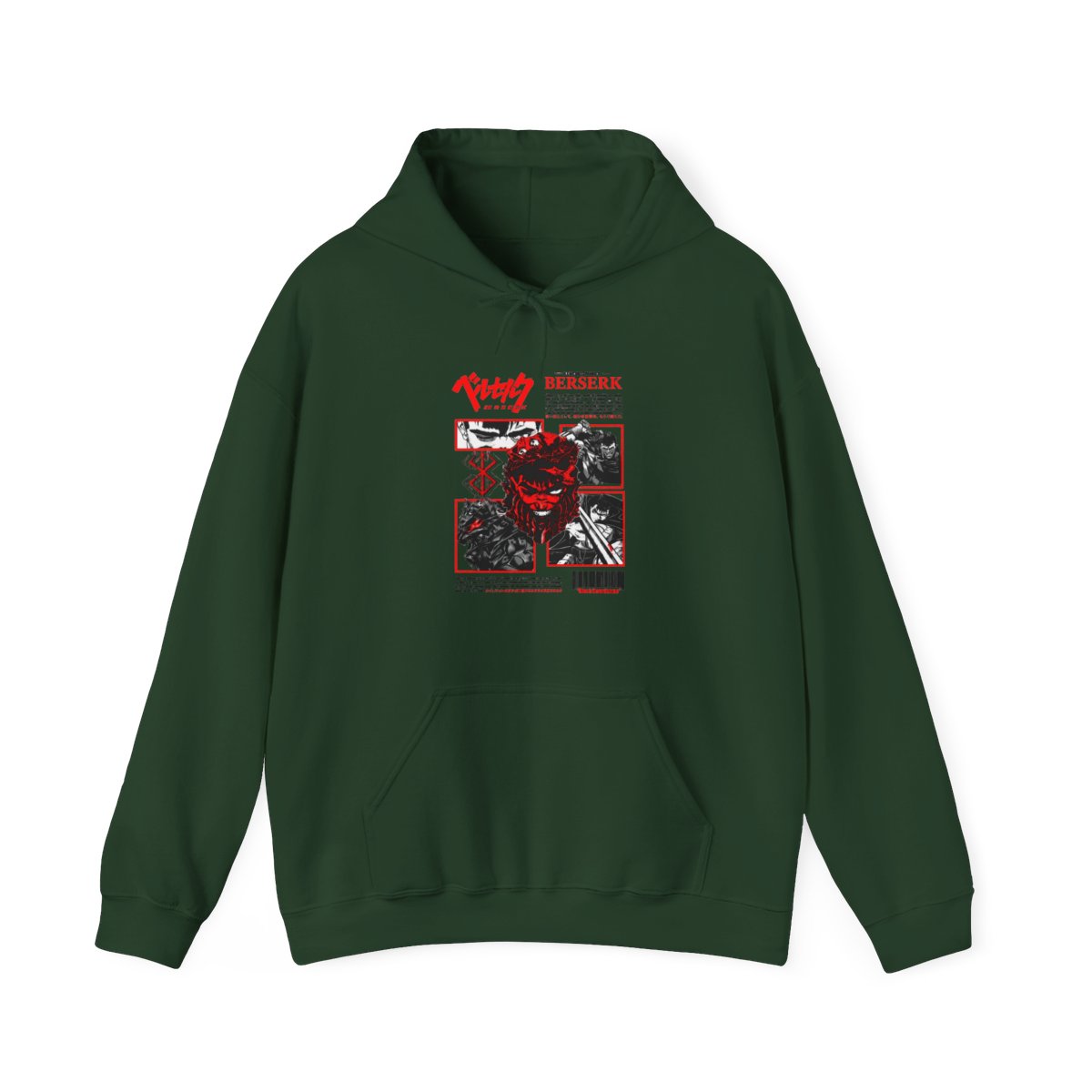 Berserk Guts Skull Hoodie Dark Fantasy Retro Anime - alternate angle 5, merchandise